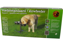 De boon voerstandaard met slowfeeder RVS 24 cm