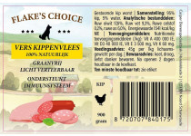 Flake's Choice Gestoomd Vers Vlees Worst Kip 900 gram