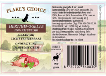 Flake's Choice Gestoomd Vers Vlees Worst Hert 900 gram