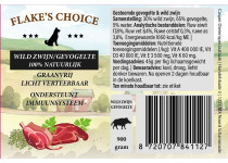 Flake's Choice Gestoomd Vers Vlees Worst Wild Zwijn 900 gram