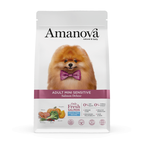 Amanova Grain Free Adult Mini Sensitive Salmon Deluxe Hondenbrokken
