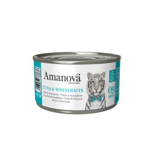 Amanova P09 Tuna & Whitebaits in broth 70 gram natvoeding