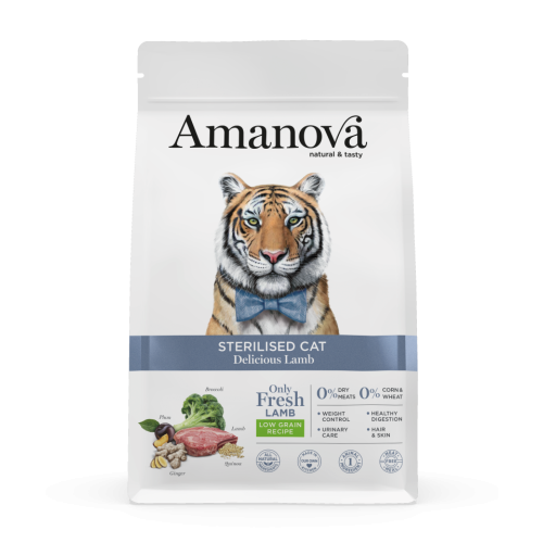 Amanova Low Grain Adult Sterilised Delicious Lamb Kattenbrokken