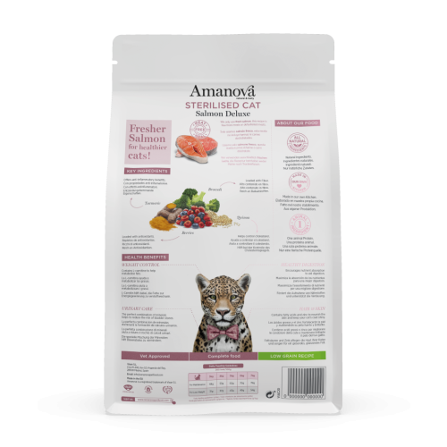 Amanova Low Grain Adult Sterilised Salmon Deluxe Kattenbrokken