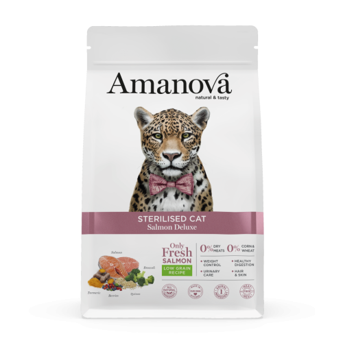 Amanova Low Grain Adult Sterilised Salmon Deluxe Kattenbrokken