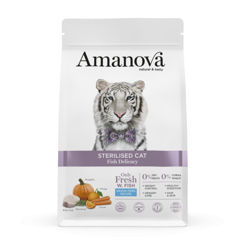 Amanova Grain Free Adult Sterilised Fish Delicacy Kattenbrokken