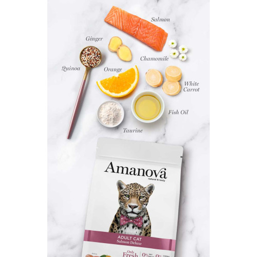 Amanova Low Grain Adult Salmon DeLuxe Kattenbrokken