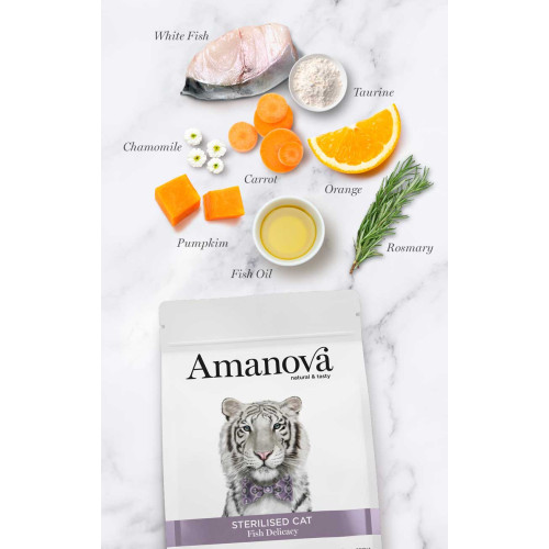 Amanova Grain Free Adult Sterilised Fish Delicacy Kattenbrokken