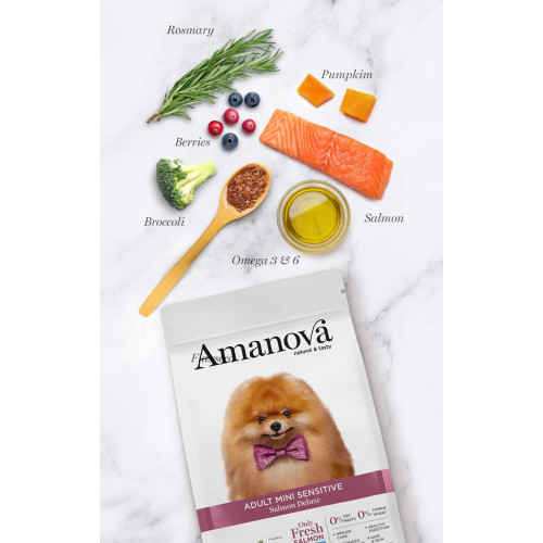 Amanova Grain Free Adult Mini Sensitive Salmon Deluxe Hondenbrokken