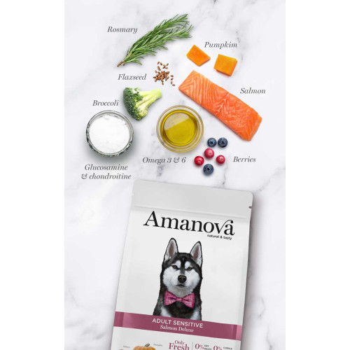 Amanova Grain Free Adult Sensitive Salmon Deluxe Hondenbrokken