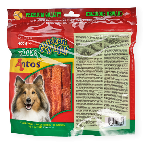 Antos Chicken D'light Sticks hondensnack