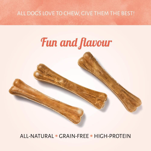 Buffelhuid Geperst Bot 12"- 31 cm hondenkluif