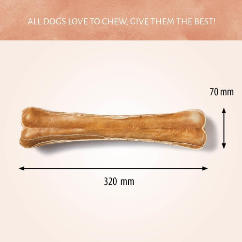 Buffelhuid Geperst Bot 12"- 31 cm hondenkluif