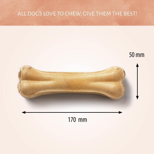 Buffelhuid Geperst Bot 6"- 16 cm hondenkluif