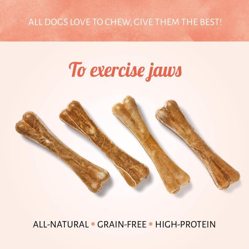 Buffelhuid Geperst Bot 8"- 20 cm hondenkluif