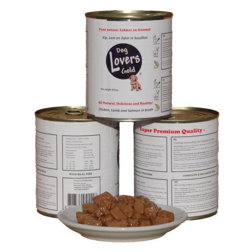Dog Lovers Gold Blikvoeding hond Kip-Lam-Zalm 810 gram