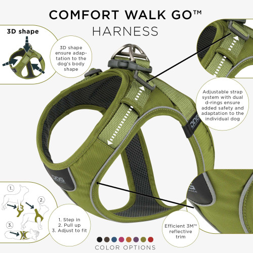 Dog Copenhagen Comfort Walk Go Harness Hunting Green