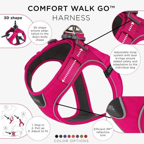 Dog Copenhagen Comfort Walk Go Harness Wild Rose