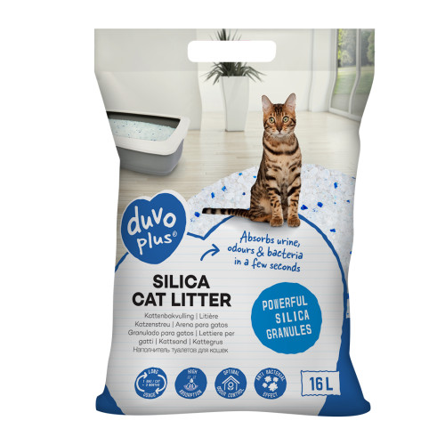 Duvo Premium silica kattenbakvulling 16 liter