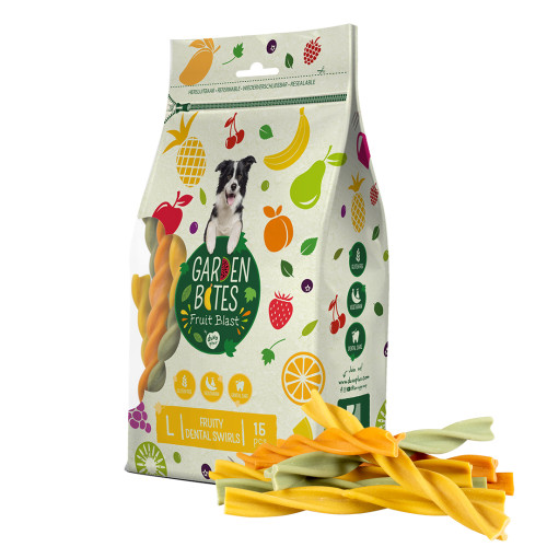 Garden Bites Fruit Blast Fruity dental swirls hondensnack