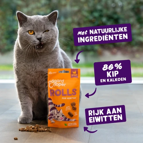 Edgard Cooper Rolls Kattensnacks Graanvrij 45 gram