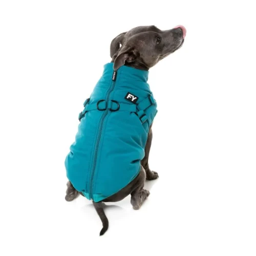 Fuzzyard Hondenjas met tuig Flash Jacket Dark Teal