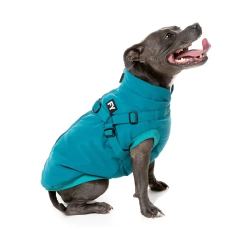 Fuzzyard Hondenjas met tuig Flash Jacket Dark Teal