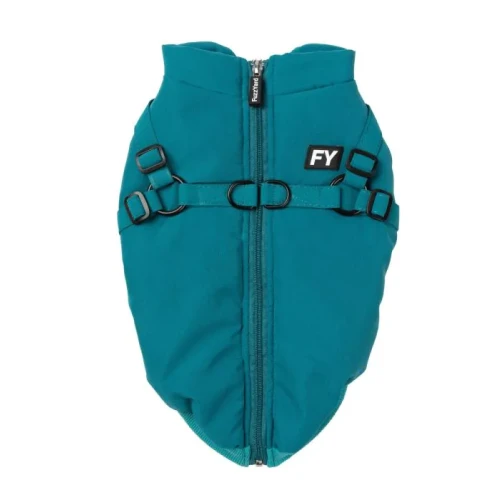 Fuzzyard Hondenjas met tuig Flash Jacket Dark Teal