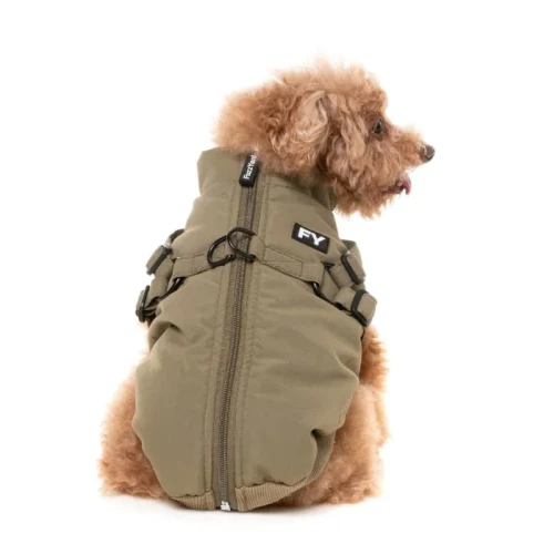 Fuzzyard Hondenjas met tuig Flash Jacket Khaki