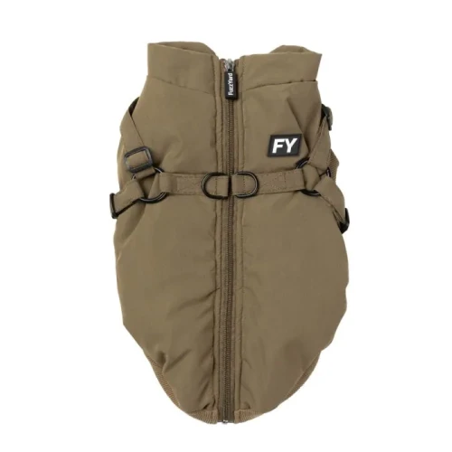 Fuzzyard Hondenjas met tuig Flash Jacket Khaki