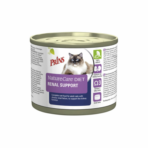 Prins NatureCare Veterinary Diet Cat Renal Support blikvoeding 200 gram