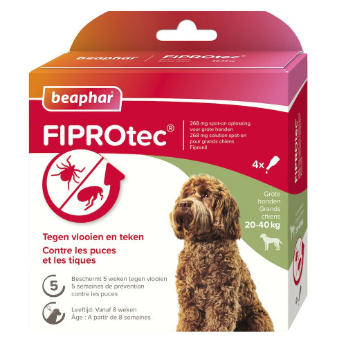 Beaphar Fiprotec Spot-On Hond 3 + 1 gratis pipet