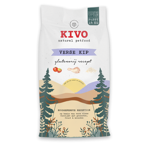 Kivo Verse kip puppy glutenvrij Geperste Hondenbrokken