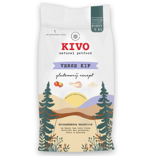 Kivo Verse kip puppy glutenvrij Geperste Hondenbrokken