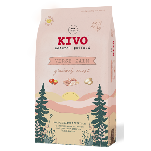 Kivo Verse Zalm Adult Graanvrij Geperste Hondenbrokken