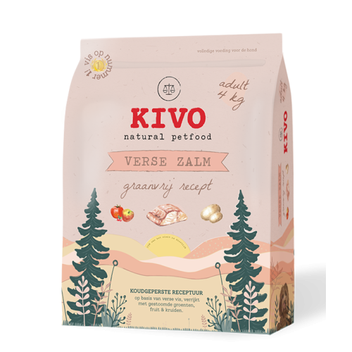 Kivo Verse Zalm Adult Graanvrij Geperste Hondenbrokken