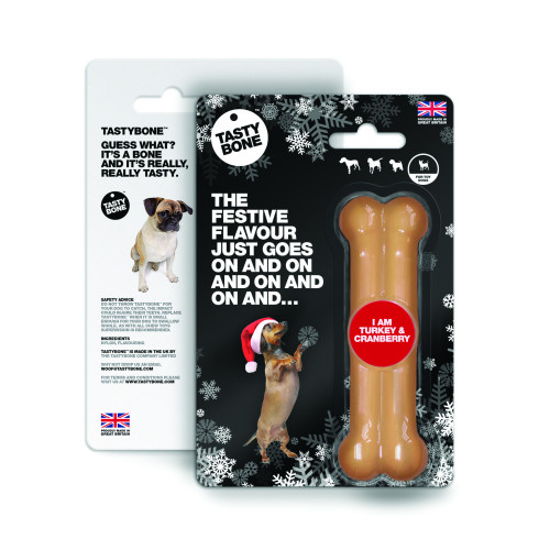 Tasty Bone Kerst Turkey & Cranberry Toy