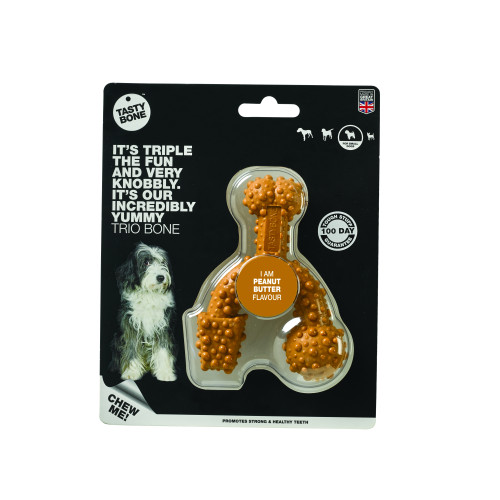 TastyBone Trio Bone Peanut Butter Small