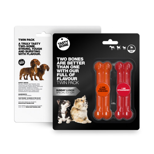 TastyBone Twinpack Toy Sunday Lunch - Roast Chicken & Strawberry