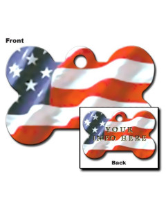 Tag bone large USA flag