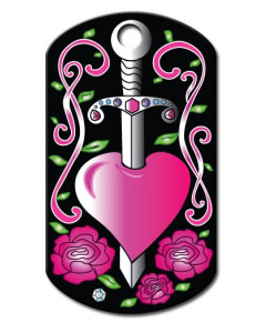 Militaire Tag  large Dagger Hearts (Ed Hardy)