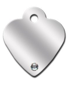 Penning Diva heart chrome small met clear stone