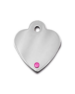 Penning Diva heart chrome small pink stone