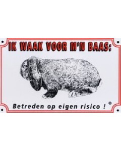 Dutch warning sign lob ear rabbit "ik waak...."