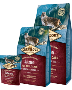 Carnilove Cat Grain Free Salmon Adult Sensitive & Long Hair