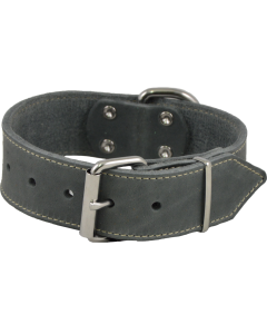 J & V Fat Leather Collar grey