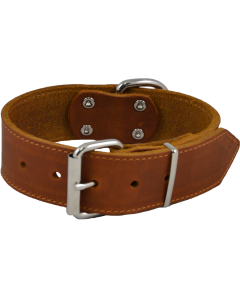 J & V Fat Leather Collar cognac