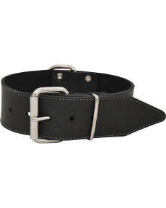 J & V Greased Leather Collar black