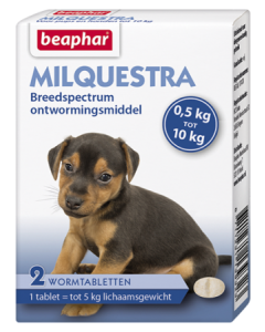 Milquestra wormtabletten kleine hond / pup 2 tabletten