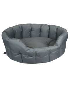 P&L Country Dog Heavy Duty Oval Waterproof Softee Dog Bed grey